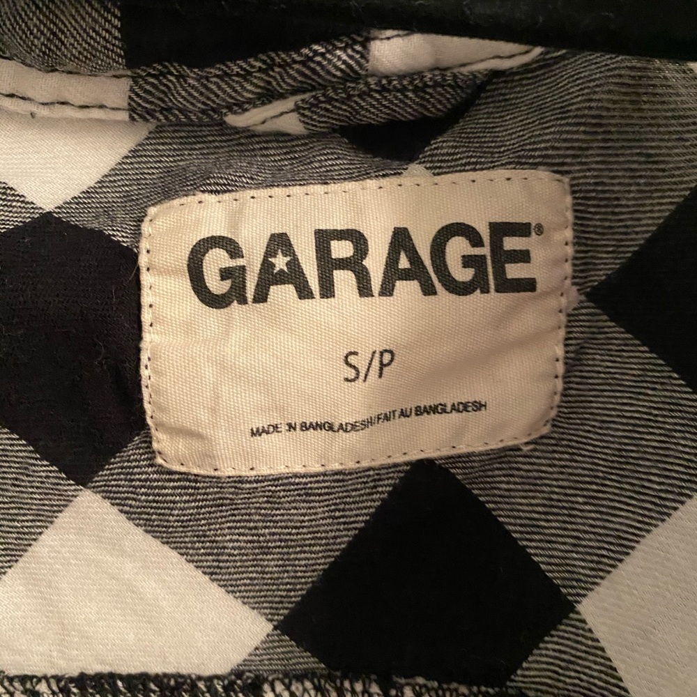 Garage Black and White Flannel Shirt - Picture 3 of 4